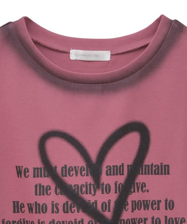 Green Parks ・ｓｗｉｎｇ　ｂｙ　ハートロゴフレンチＴＥＥ Pink