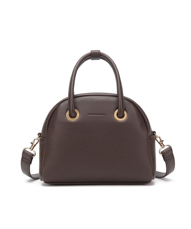 style code 【MERCURYDUO/マーキュリーデュオ】メタルアイレット　ミニボストン ダークブラウン