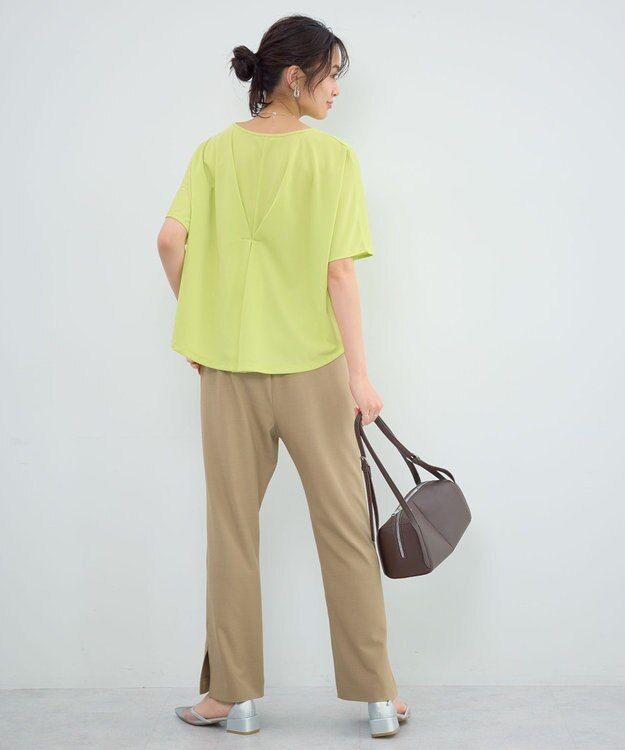 Green Parks マルチ機能バックデザインブラウス Lime Green