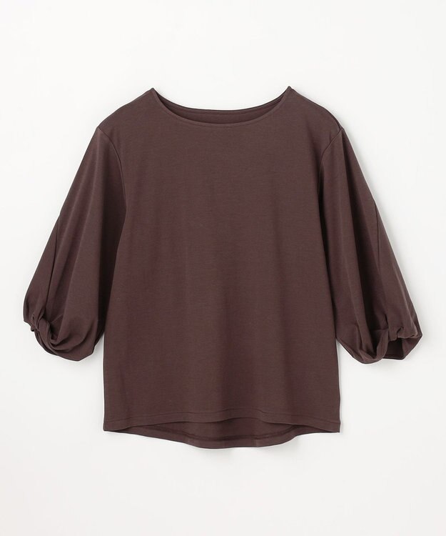 ANY 【WEB限定】シルケットスムースツイストスリーブカットソー ブラウン