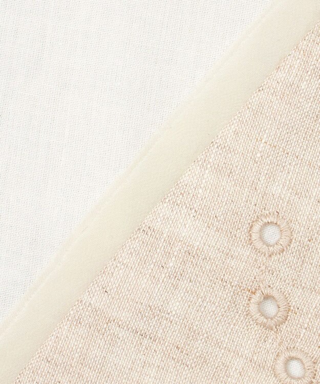 23区 【GOLD LABEL/見上愛さん着用】リネンエンブロイダリー ノーカラージャケット ベージュ系