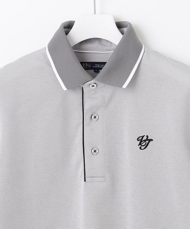 23区GOLF 人気NO.1ポロ【MEN】ピラミッドカノコ 半袖ポロシャツ ライトグレー系4