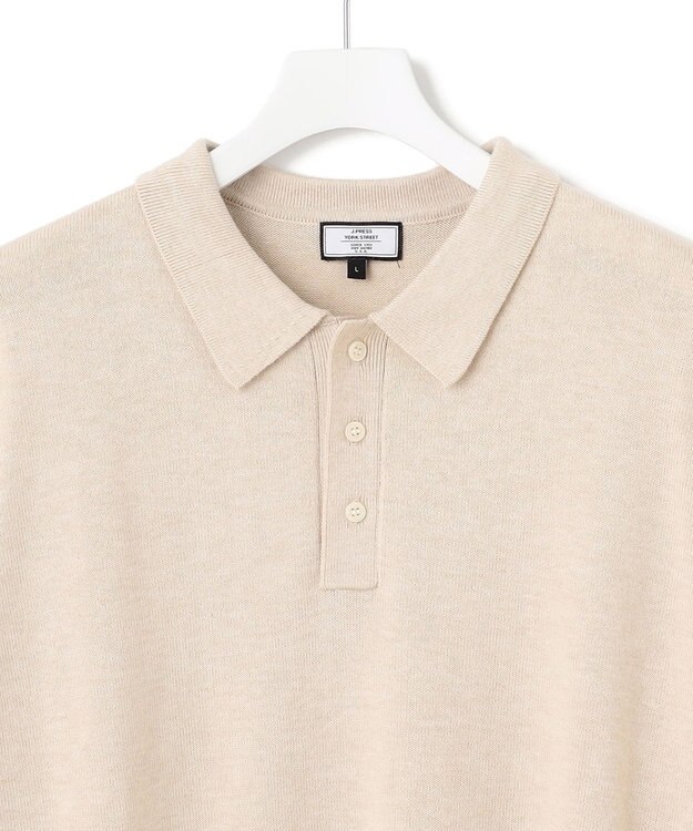 J.PRESS YORK STREET 【UNISEX】ANTI PILLING WOOL ニットポロシャツ アイボリー系