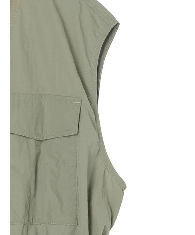 earth music&ecology ドロストコードジレ Khaki