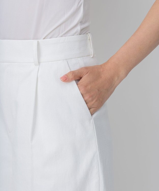 自由区 【接触冷感・吸水速乾・UVカット】パーフェクトパンツ ワイド ホワイト系