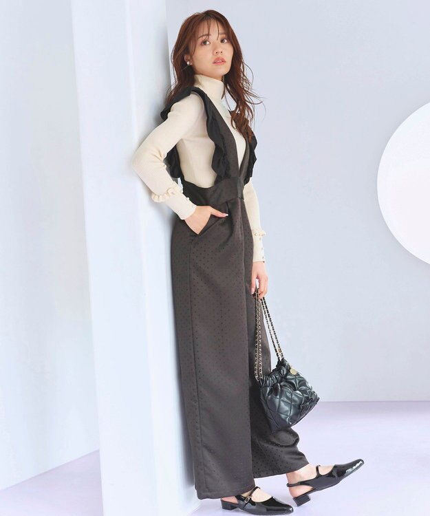 Feroux キルティング＆エコファー チェーンバッグ ブラック系