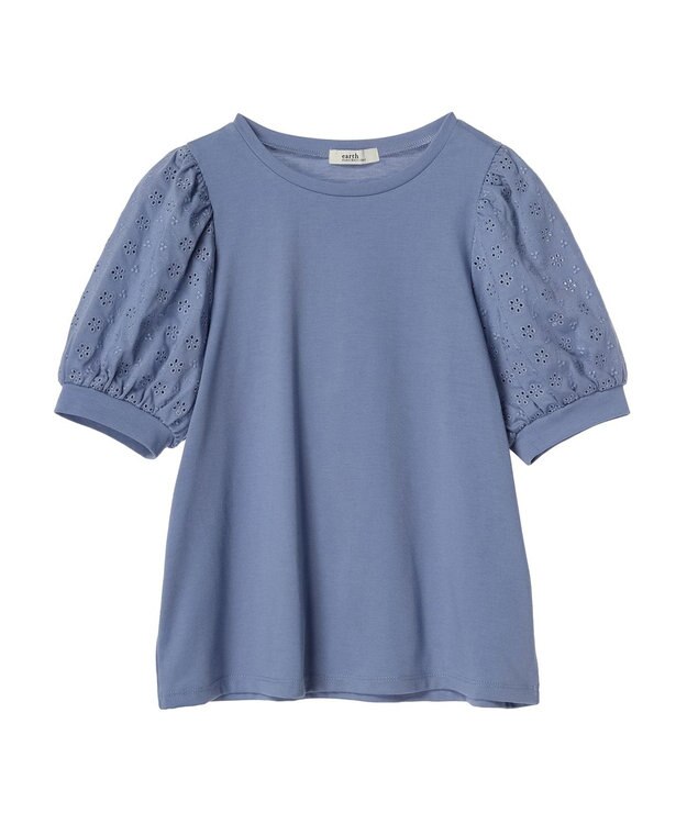 earth music&ecology フラワーレースプルオーバー Blue