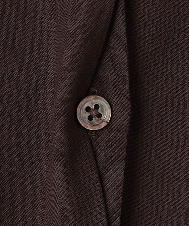 自由区 【洗える】ボリュームスリーブシャツ ドレス ダークブラウン系