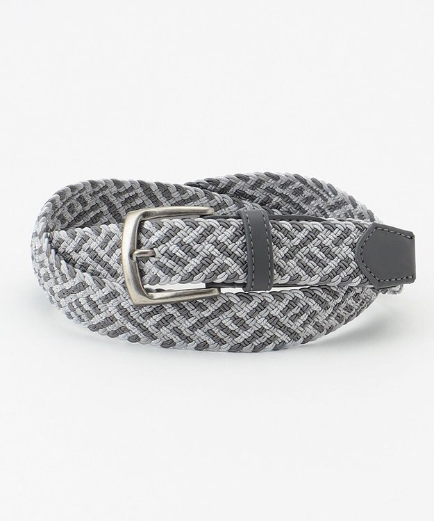 JOSEPH ABBOUD 【伸びる】ライトミックスメッシュベルト ライトグレー系