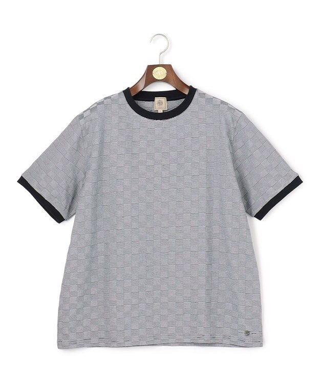 J.PRESS MEN 【KING SIZE / 接触冷感 / 吸水速乾】【J.PRESS PREMIUM JERSEY】アーガイルリンクス Tシャツ ネイビー系