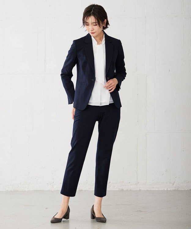 J.PRESS LADIES S カチオンストライプ ボウタイ カットソー ホワイト系