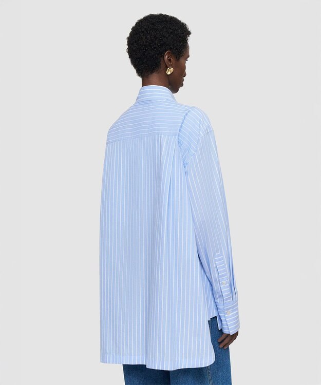 JOSEPH コットンストライプシャツ Light Blue Stripes
