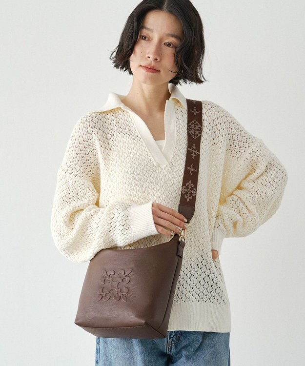 russet 《WEB限定》スタンダードミニショルダーバッグ <エンボスモノグラム>(CE-1718-WEB) D.Brown