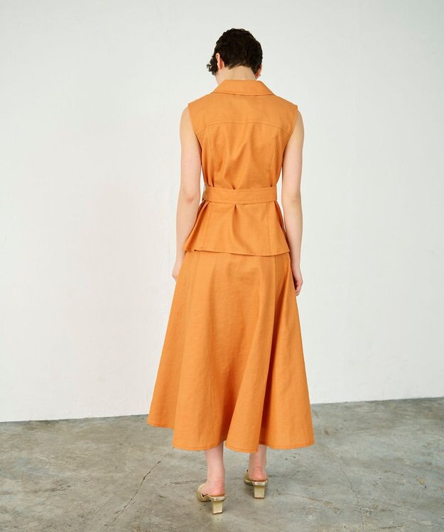 GRACE CONTINENTAL リネンタッチダブルブラウス オレンジ