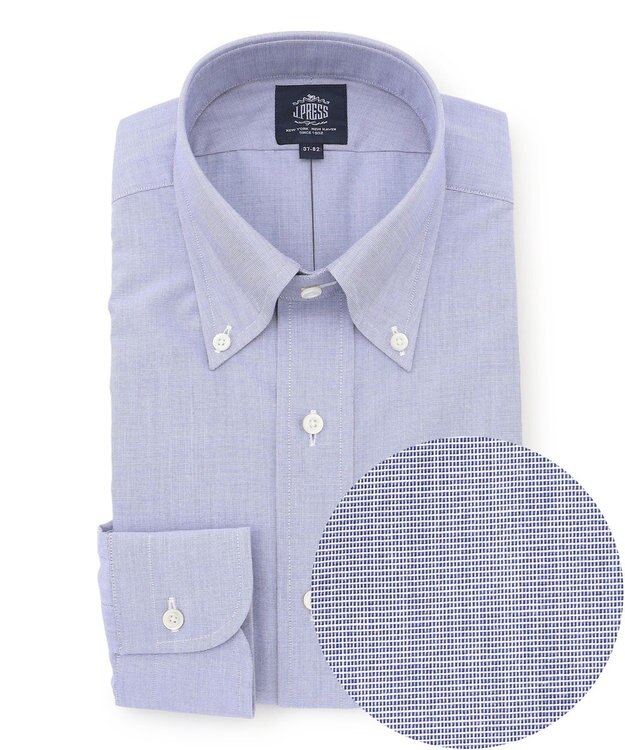 J.PRESS MEN 【PREMIUM PLEATS / 形態安定】スーピマコットンエンドオンエンド シャツ / B.D. ネイビー系