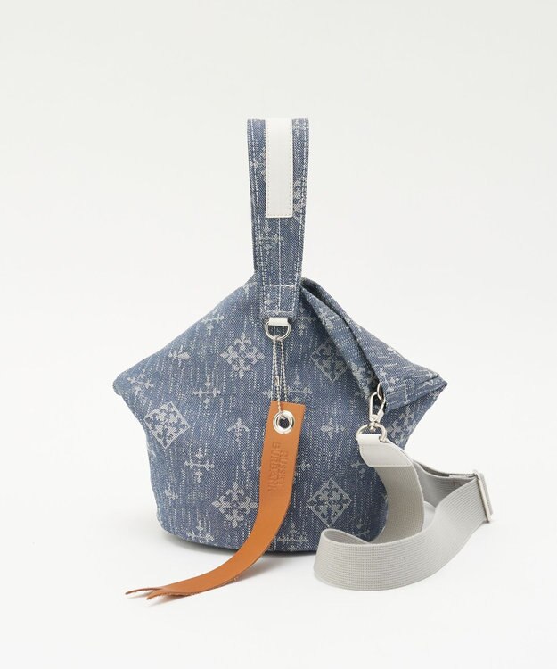 russet デニムジャガード丸底2WAYワンショルダーバッグ(CE-1686) Indigo