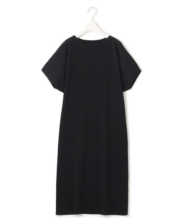 ICB 【洗える】ドライコットンアセテート ドレープスリーブワンピース ブラック系