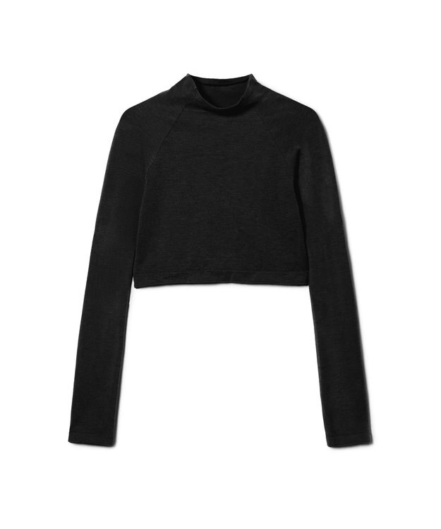 Chacott モックネック・ショートトップ (サーモギア(R)糸使用） ブラック