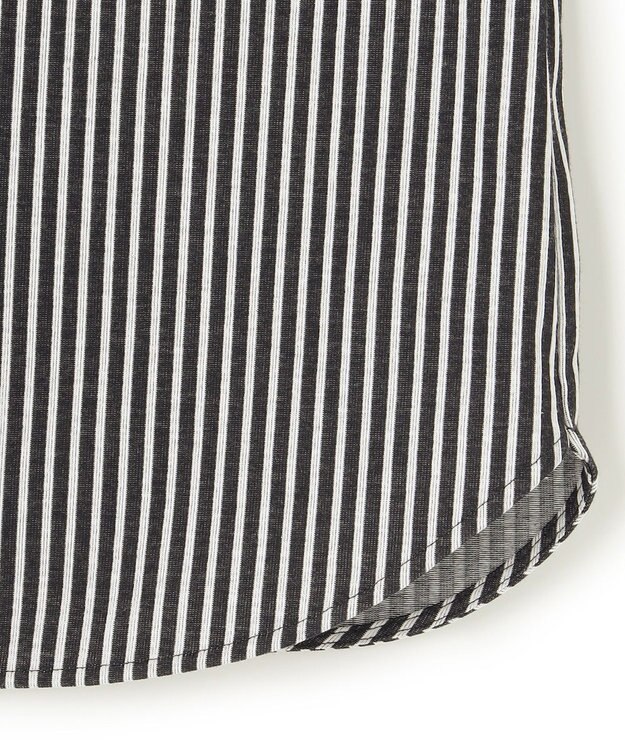 23区 【洗える】ブラウスライクジャージー ストライプ カットソー ネイビーストライプ