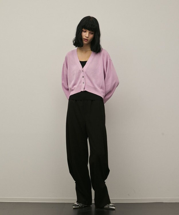 GRACE CONTINENTAL スリーブスリットニットカーディガン ピンク