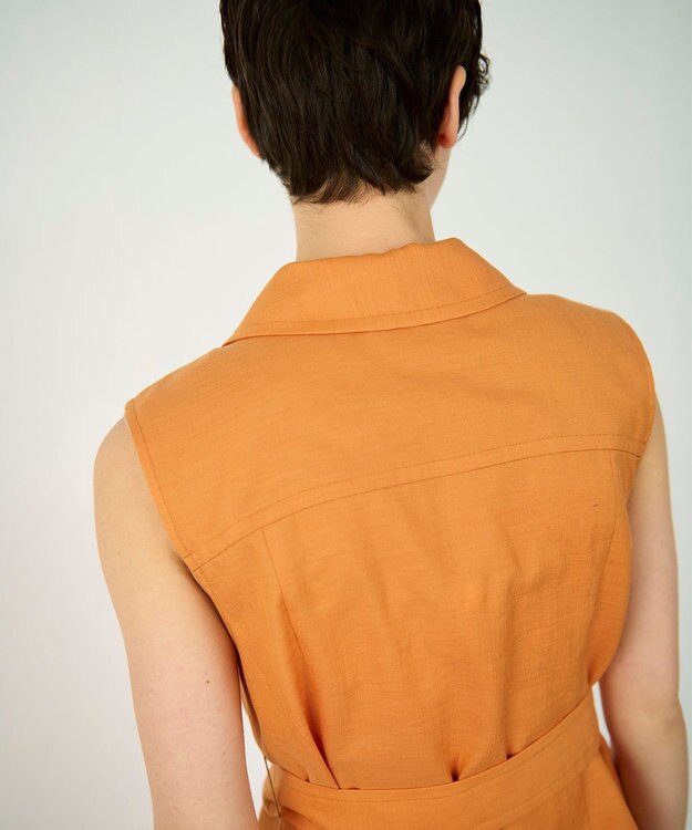 GRACE CONTINENTAL リネンタッチダブルブラウス オレンジ