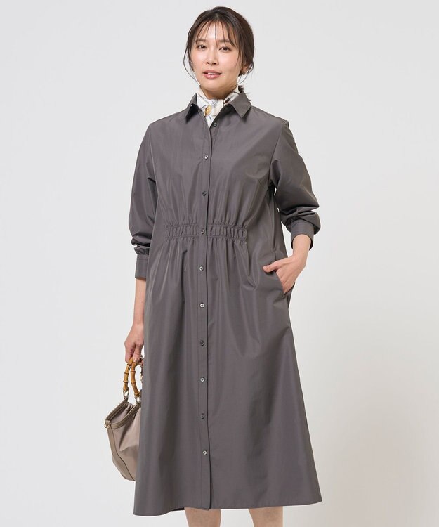 J.PRESS LADIES L 【WEB限定カラーあり】TC ライトタンブラー シャツワンピース スレート系