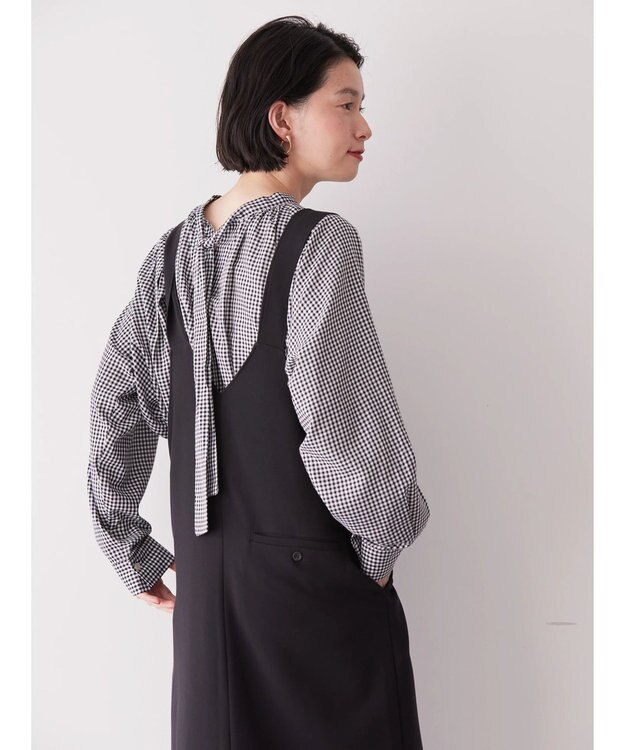 AMERICAN HOLIC イージーケア２ＷＡＹボウタイブラウス Gingham Check