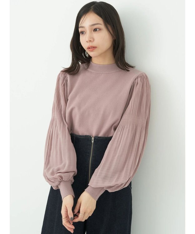 earth music&ecology マジョリカニットプルオーバー Pink Beige