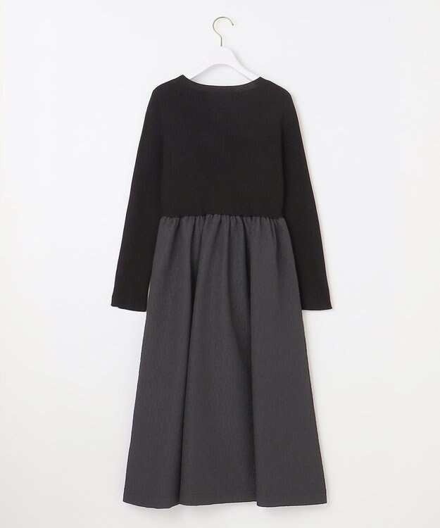 ANY SIS 【洗える】フクレジャカード ワンピース ブラック