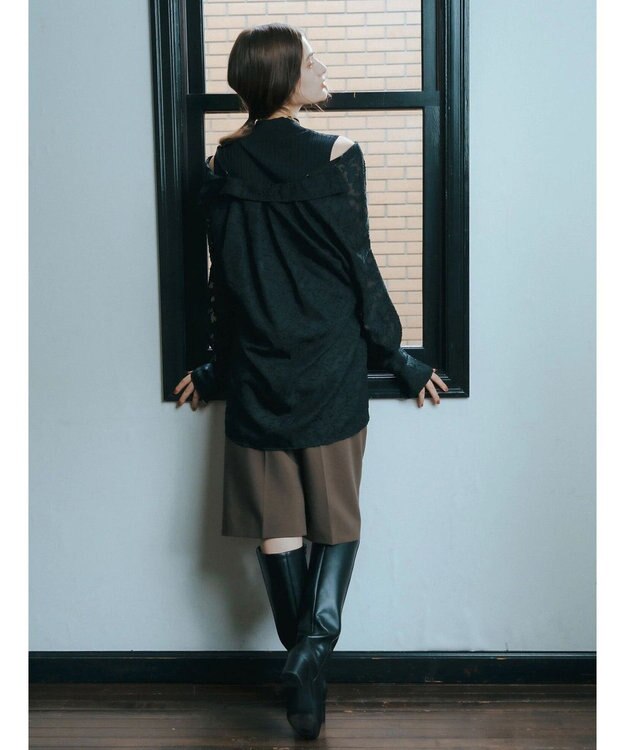 YECCA VECCA 3wayシアージャガードシャツ Ivory