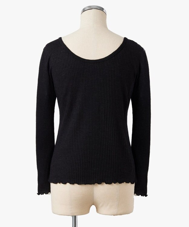 TOQUE 〈大草直子さんアドバイザー〉ベビーアルパカ×シルク ２WAYリブトップス ブラック