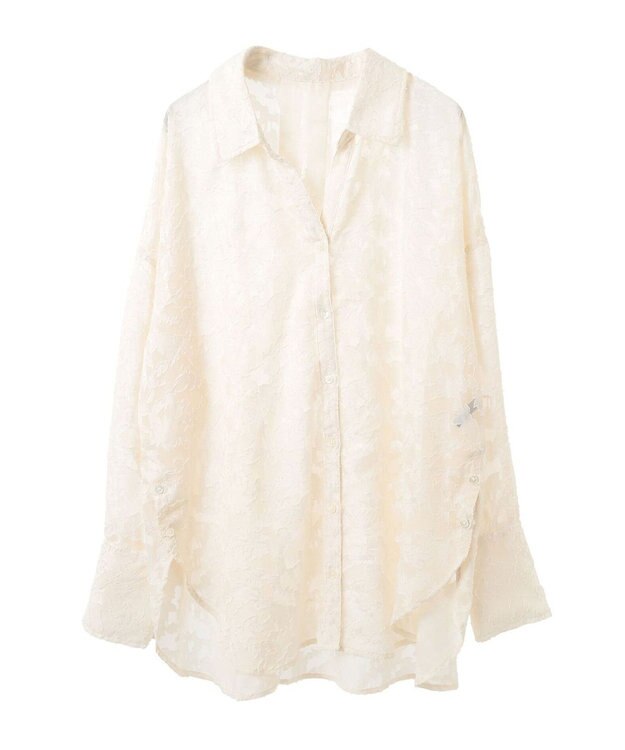 YECCA VECCA 3wayシアージャガードシャツ Ivory