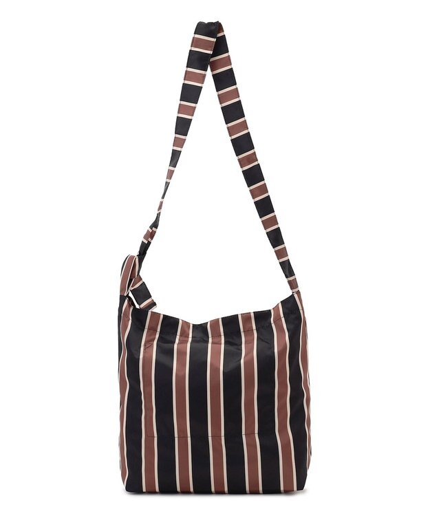 J.PRESS YORK STREET 【UNISEX】ストライプ ショルダーバック ブラック系1