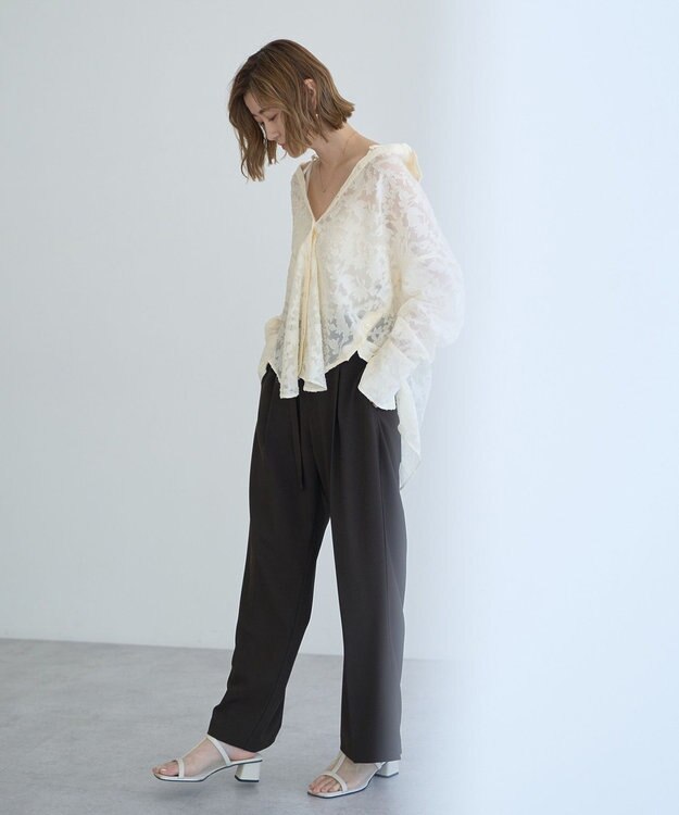 YECCA VECCA 3wayシアージャガードシャツ Ivory