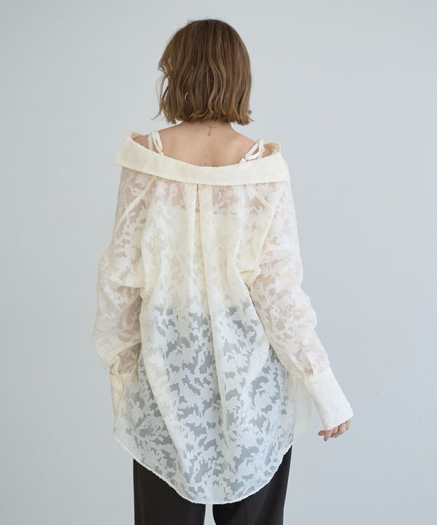 YECCA VECCA 3wayシアージャガードシャツ Ivory