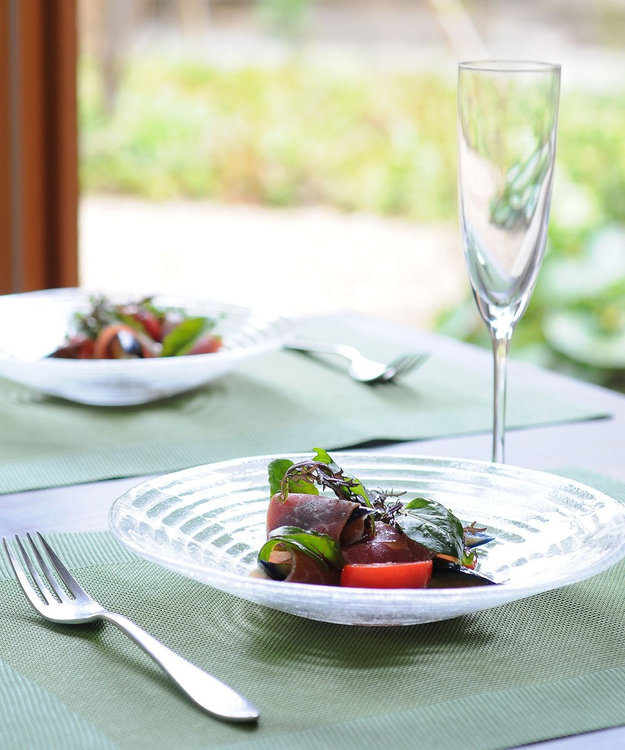 sakura2020 たち吉 水音 ペア麺鉢・小鉢セット 水音（みずおと）_ガラス 水音 ペア麺鉢〈2枚〉 |皿や鉢など和