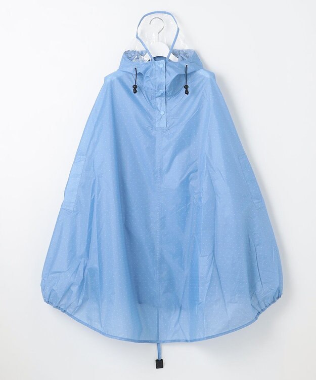 MOONBAT FLAT PURE サイクル レインポンチョ ドット 自転車 収納袋付き サックスブルー