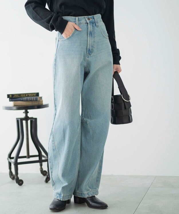 WEGO カーブデニムパンツ デニム淡色