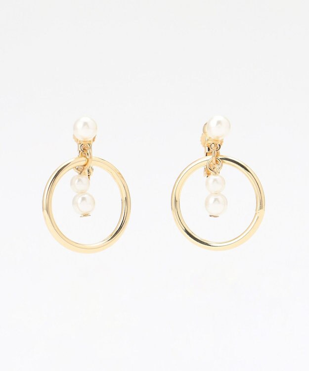 組曲 サークルパールイヤリング ゴールド系