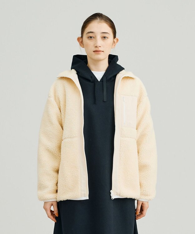 J.PRESS YORK STREET 【UNISEX】ボアブルゾン アイボリー系