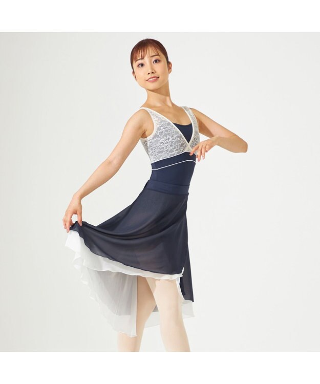 Chacott 【AKANE TAKADA】ノースリーブレオタード ネイビー