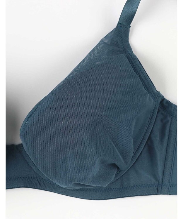 une nana cool 小さく見せるブラ ミニマイザーブラ シンプル ブルーグリーン