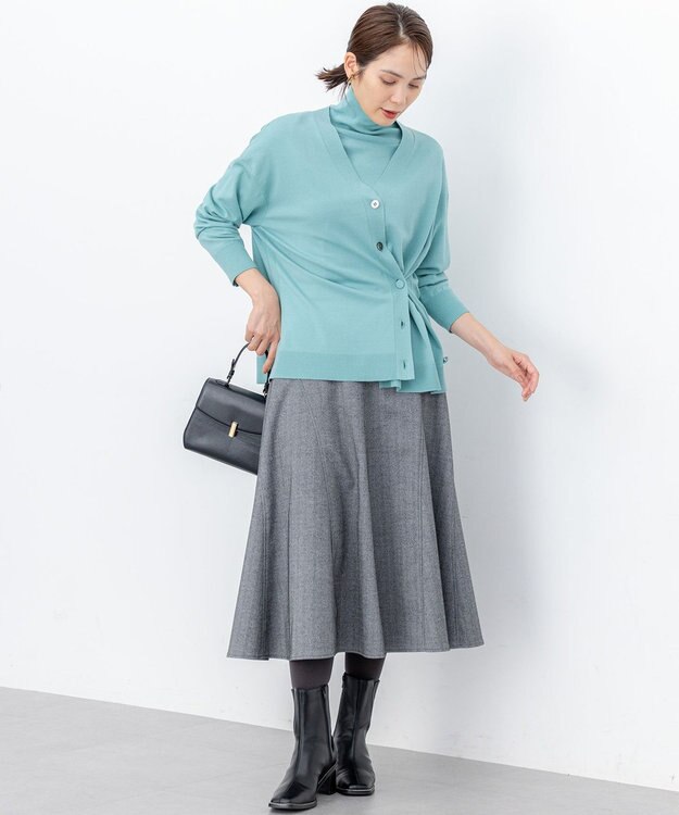 組曲 スクエアトゥショートブーツ ブラック系