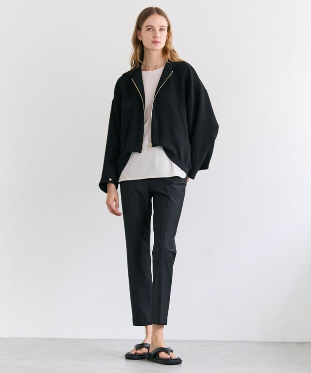 BEIGE， BROOM / スウェット風コンパクトライトパーカー Black