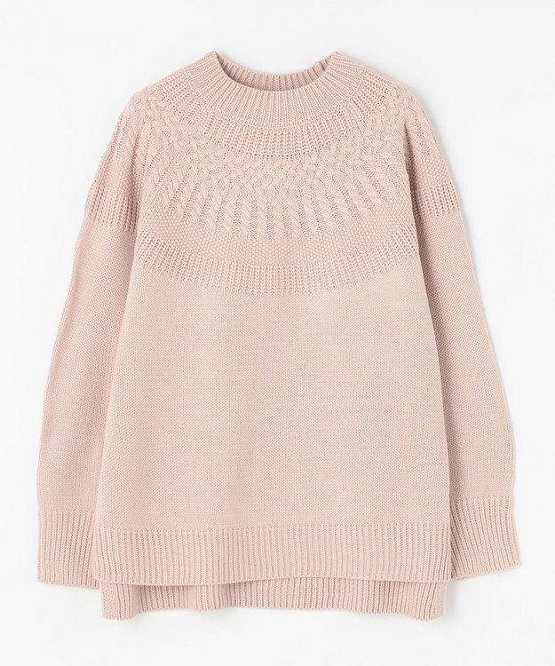 ANY 【洗える】ソフトタッチ求心ニット ペールピンク