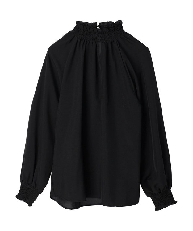 Green Parks ・ＥＬＥＮＣＡＲＥ　ＤＵＥ　シャーリングカラーブラウス Black