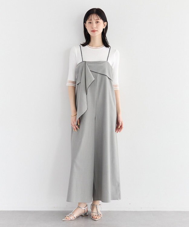 YECCA VECCA ラッフルキャミオールインワン Gray