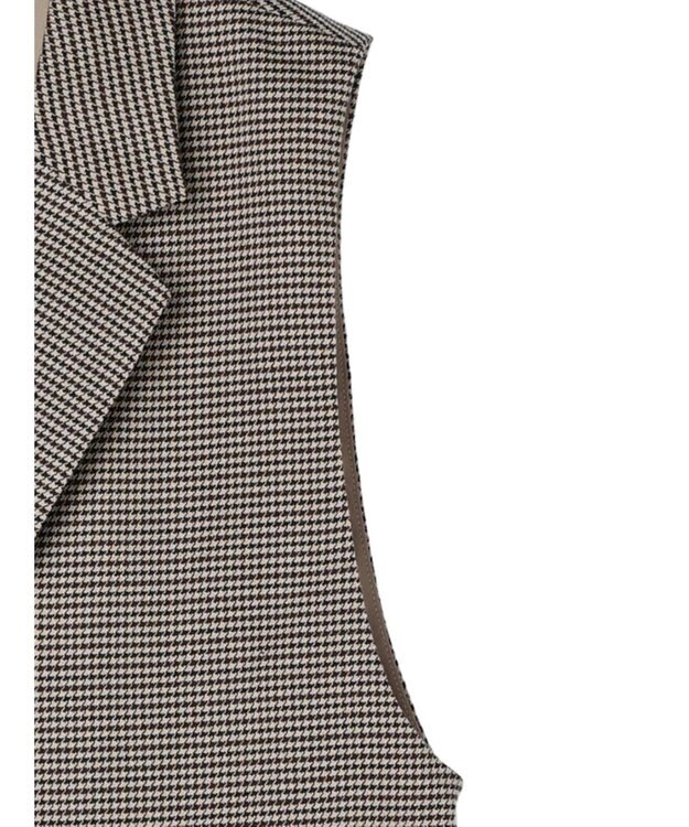 earth music&ecology テーラードジレ Check Brown