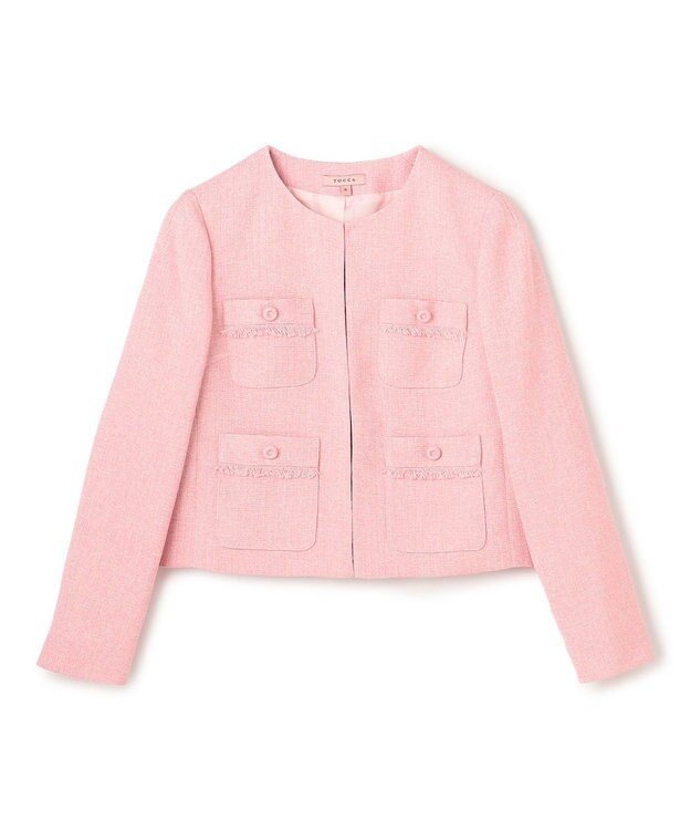 TOCCA 【洗える・消臭】MIST TWEED ジャケット ピンク系5