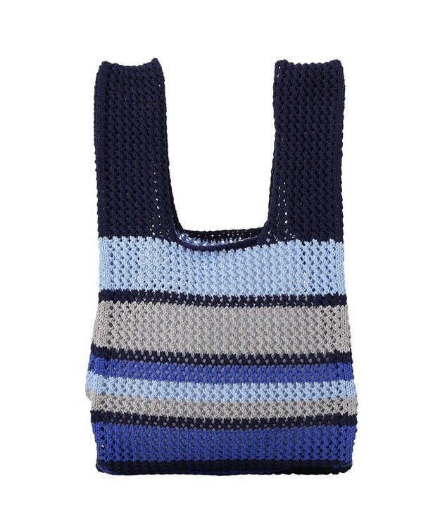 AMERICAN HOLIC マルチボーダーニットバッグ Navy